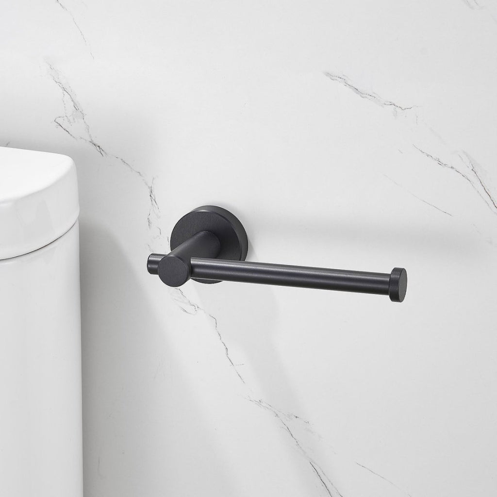 Toilet Paper Holder Matte Black Thicken Space Aluminum Toilet Roll Holder For Bathroom, Kitchen, Washroom Wall Mount