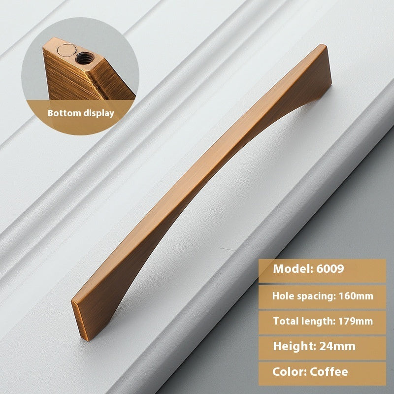 Simple Cabinet Wardrobe Door Drawer Yellow Bronze Handle
