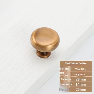 Simple Cabinet Wardrobe Door Drawer Yellow Bronze Handle