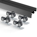 Bypass Door Hardware, 4ft Heavy Duty Bypass Sliding Door Hardware Kit, Aluminum Alloy Sliding Closet Door Hardware Set With Finger Pulls, For 2 Door System, Fit Door Thickness 1 3/8 " - 1 3/4"