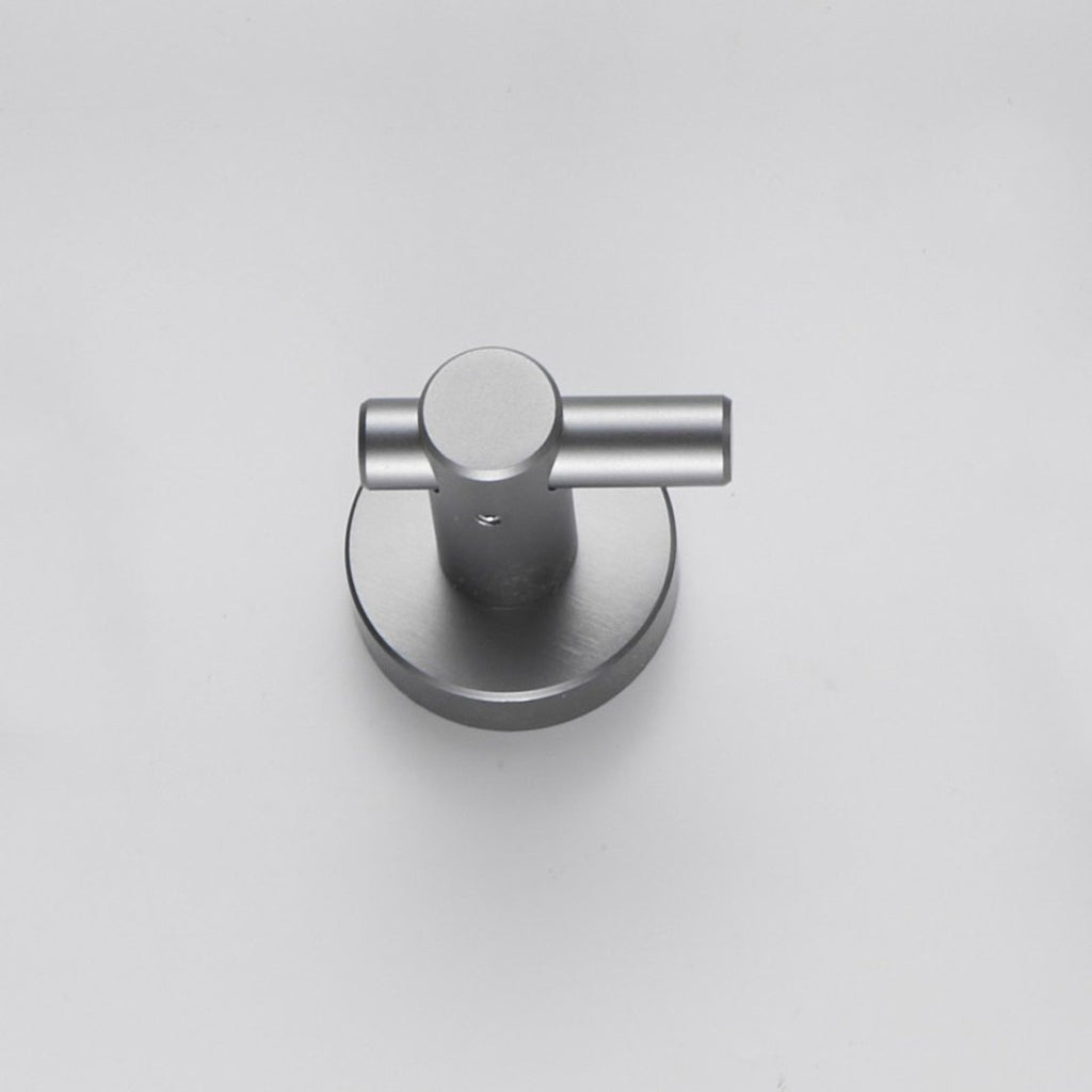 Round Base Wall Hanging Hook With Screws- Gun Grey Hook, 4 Pack, For Entry Shoe Cabinet, Wardrobe Bathroom Bedroom Furniture Hardware