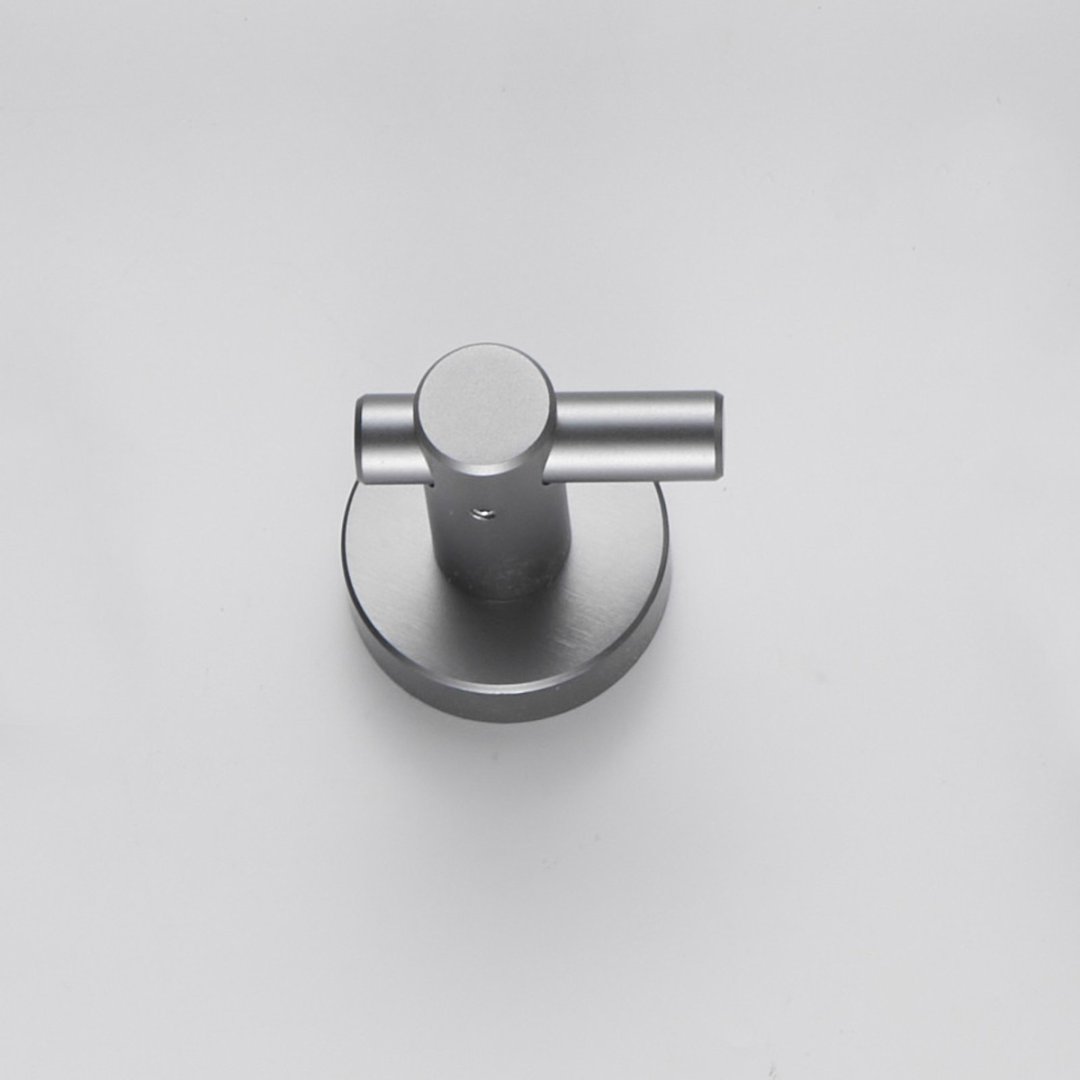 Round Base Wall Hanging Hook With Screws- Gun Grey Hook, 4 Pack, For Entry Shoe Cabinet, Wardrobe Bathroom Bedroom Furniture Hardware