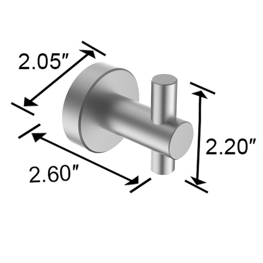 Round Base Wall Hanging Hook With Screws- Gun Grey Hook, 4 Pack, For Entry Shoe Cabinet, Wardrobe Bathroom Bedroom Furniture Hardware