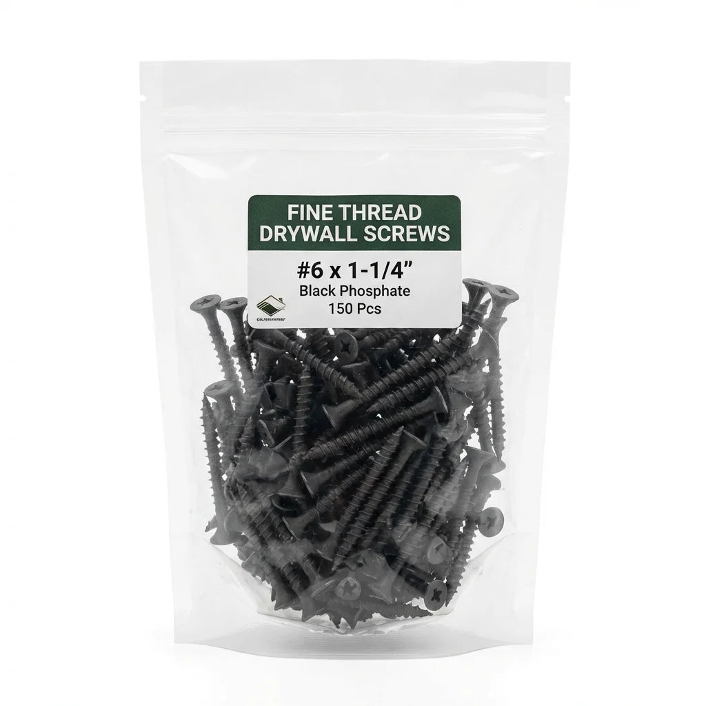 Bevvify Fine Thread Drywall Screws black phosphate 150pcs