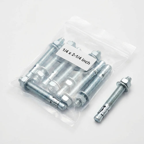 Bevvify Concrete Wedge Anchor 1/4 x 2-1/4 inch zinc 10pcs