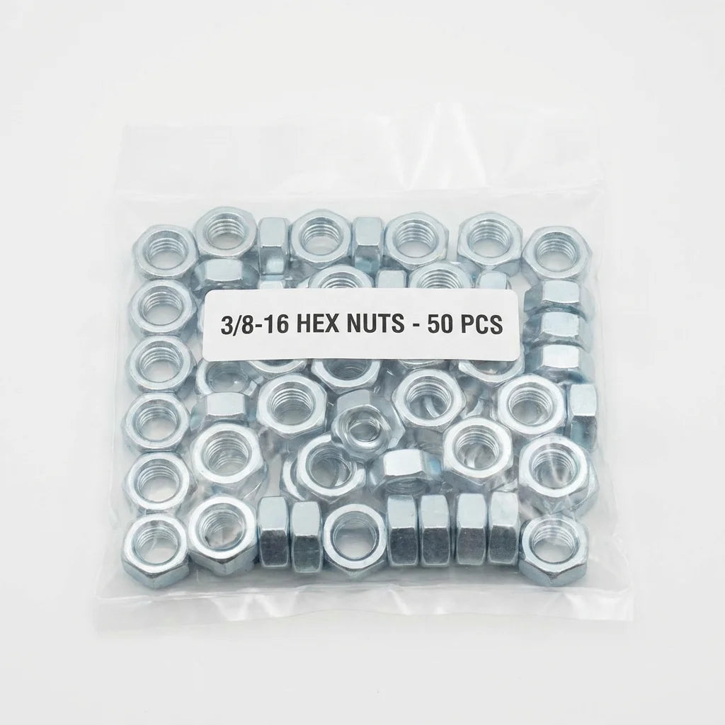 Bevvify Standard Hex Nut 3/8-16 zinc plated 50pcs