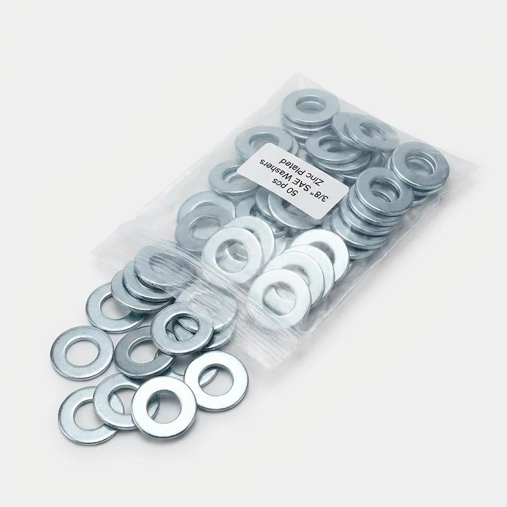 Bevvify Flat Washer 3/8 inch ID zinc plated 50pcs