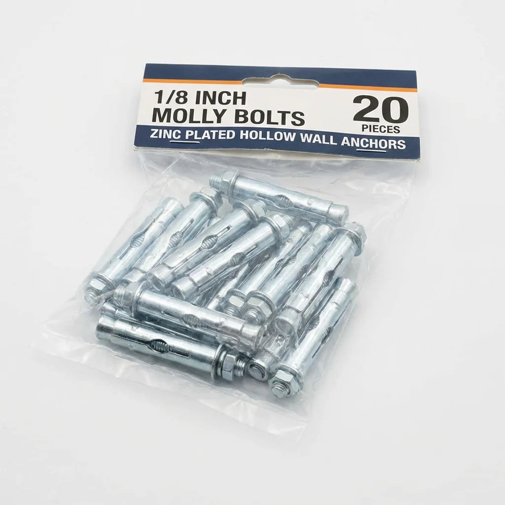 Bevvify Molly Bolt Hollow Wall Anchor 1/8 inch zinc 20pcs