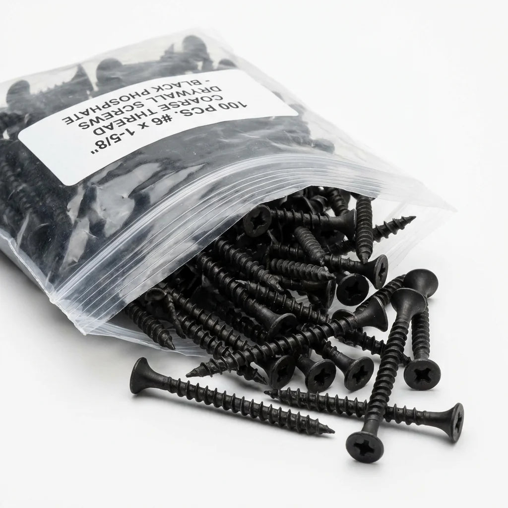 Bevvify Coarse Thread Drywall Screws black phosphate 100pcs