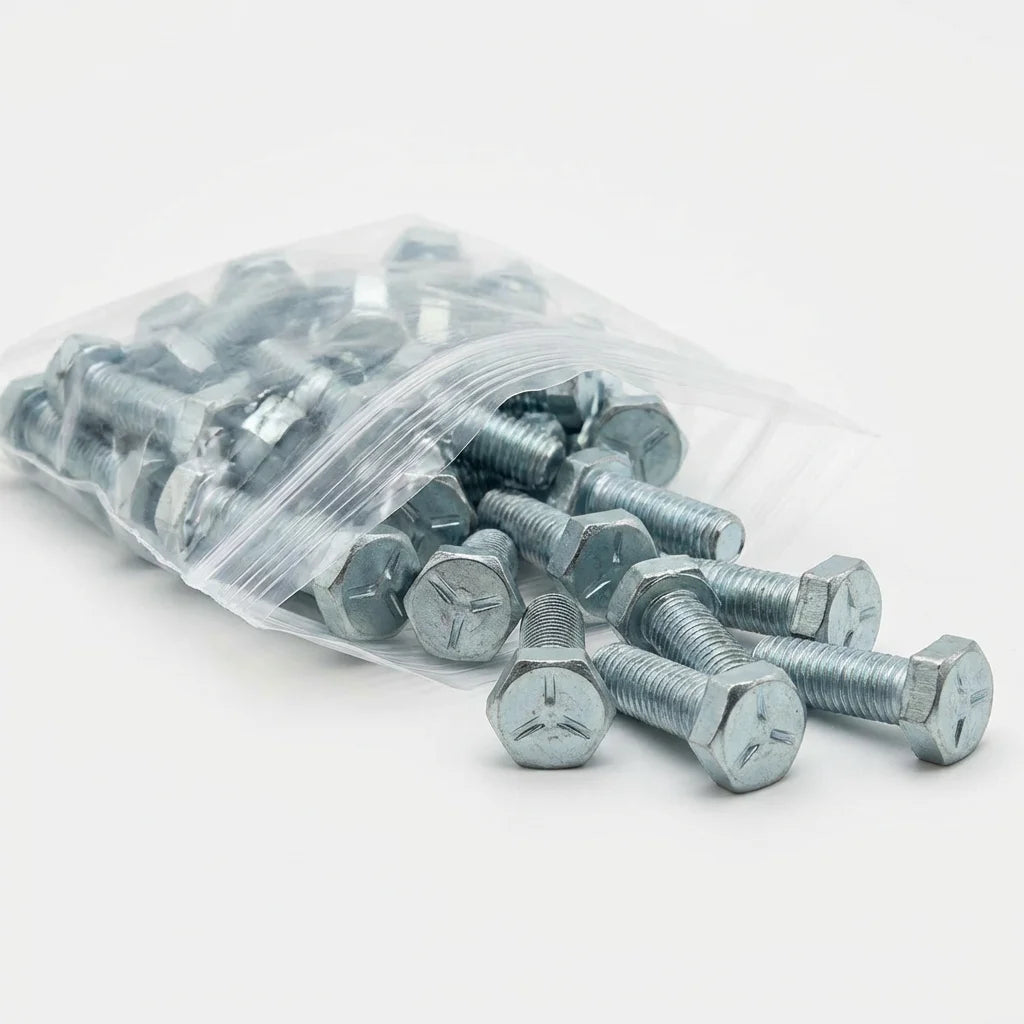 Bevvify Grade 5 Hex Bolt 1/4-20 x 1 inch zinc plated 25pcs