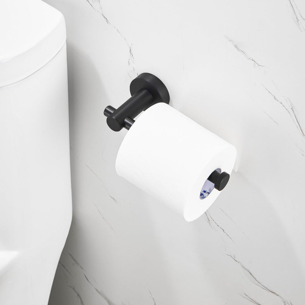 Toilet Paper Holder Matte Black Thicken Space Aluminum Toilet Roll Holder For Bathroom, Kitchen, Washroom Wall Mount