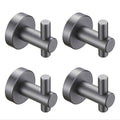Round Base Wall Hanging Hook With Screws- Gun Grey Hook, 4 Pack, For Entry Shoe Cabinet, Wardrobe Bathroom Bedroom Furniture Hardware